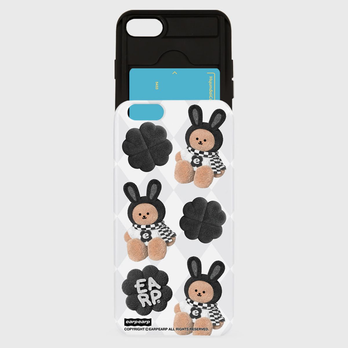 어프어프(EARPEARP) CHECKER BOARD FAKE RABBIT COVY-GREY(슬라이드)