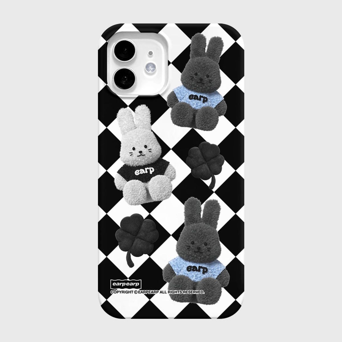 어프어프(EARPEARP) CHECKER BOARD FLUFFY POPO-BLACK(하드)