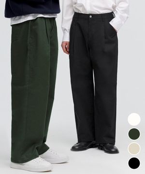 원 턱 와이드 코튼 팬츠_4 COLOR COOSPT199