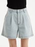 에센셜 원턱 데님 쇼츠 라이트 블루
