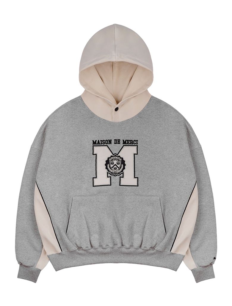 UNISEX 메종 심볼 럭비 스냅 후드 멜란그레이(FCD1TS102M)