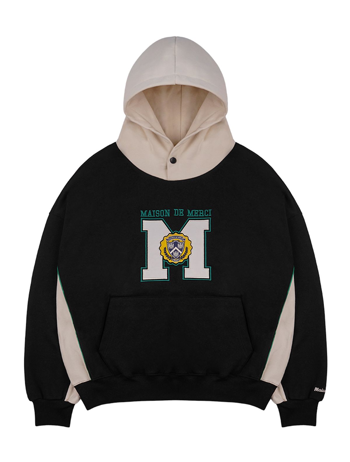 라 메종 스튜디오(LA MAISON STUDIO) UNISEX 메종 심볼 럭비 스냅 후드 블랙(FCD1TS102M)