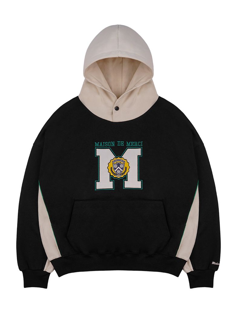 UNISEX 메종 심볼 럭비 스냅 후드 블랙(FCD1TS102M)