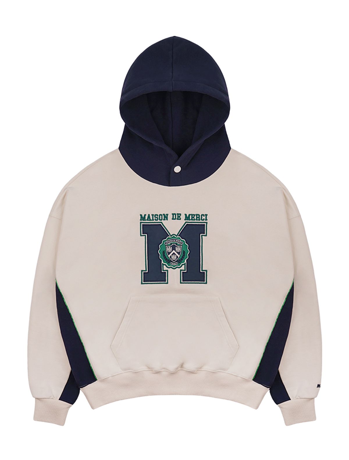 라 메종 스튜디오(LA MAISON STUDIO) UNISEX 메종 심볼 럭비 스냅 후드 크림(FCD1TS102M)