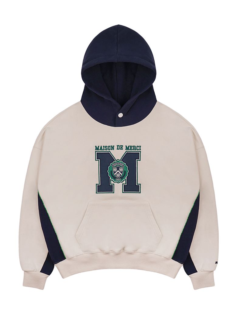 UNISEX 메종 심볼 럭비 스냅 후드 크림(FCD1TS102M)
