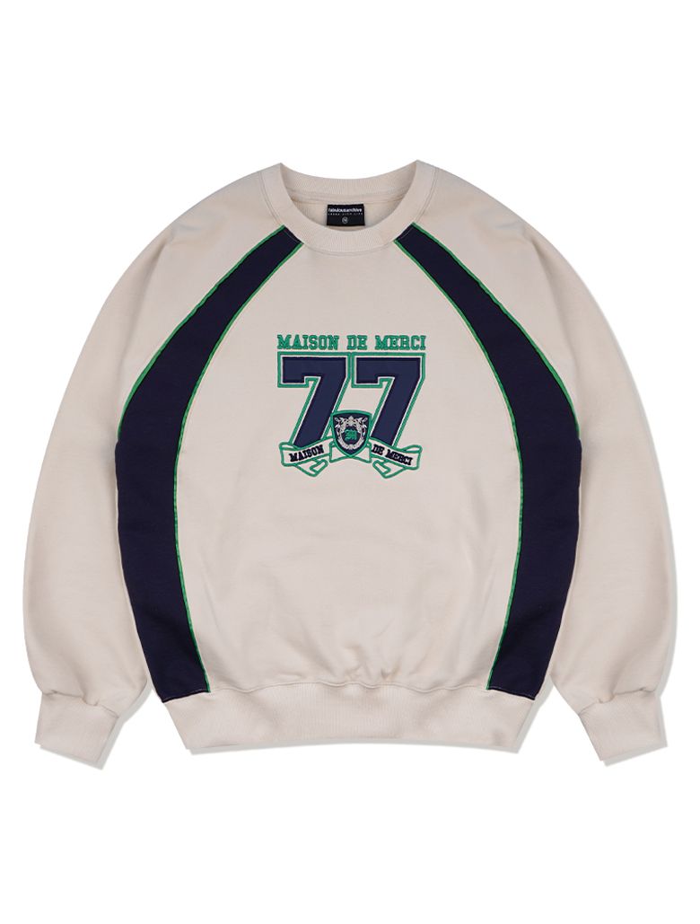 UNISEX 럭비 스포츠 더블 세븐 맨투맨 크림(FCD1TS104M)