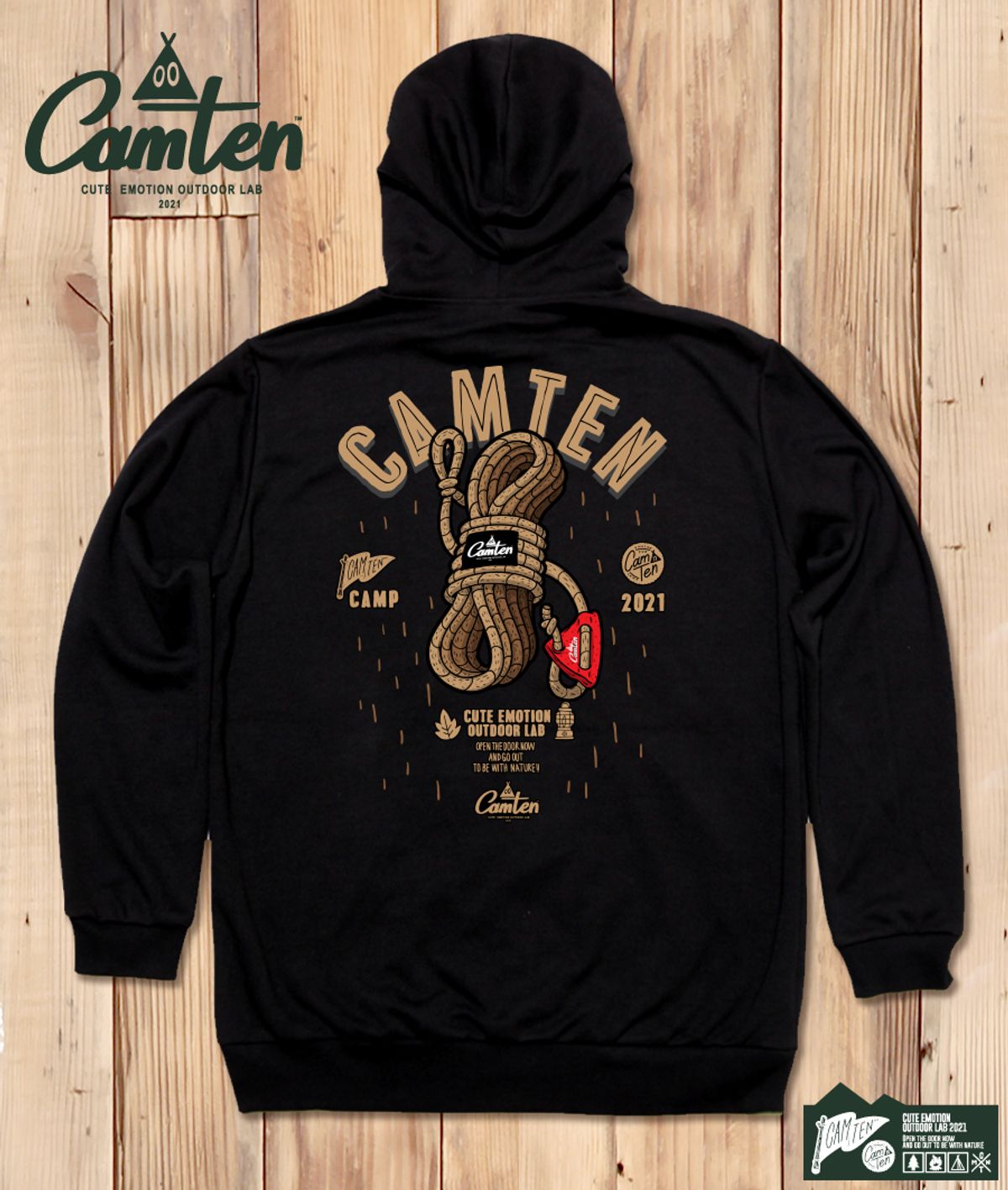 돌돌(DOLDOL) Camten-hoody-45 감성 캠핑 브랜드 캠텐 캐릭터 그래픽 후드티