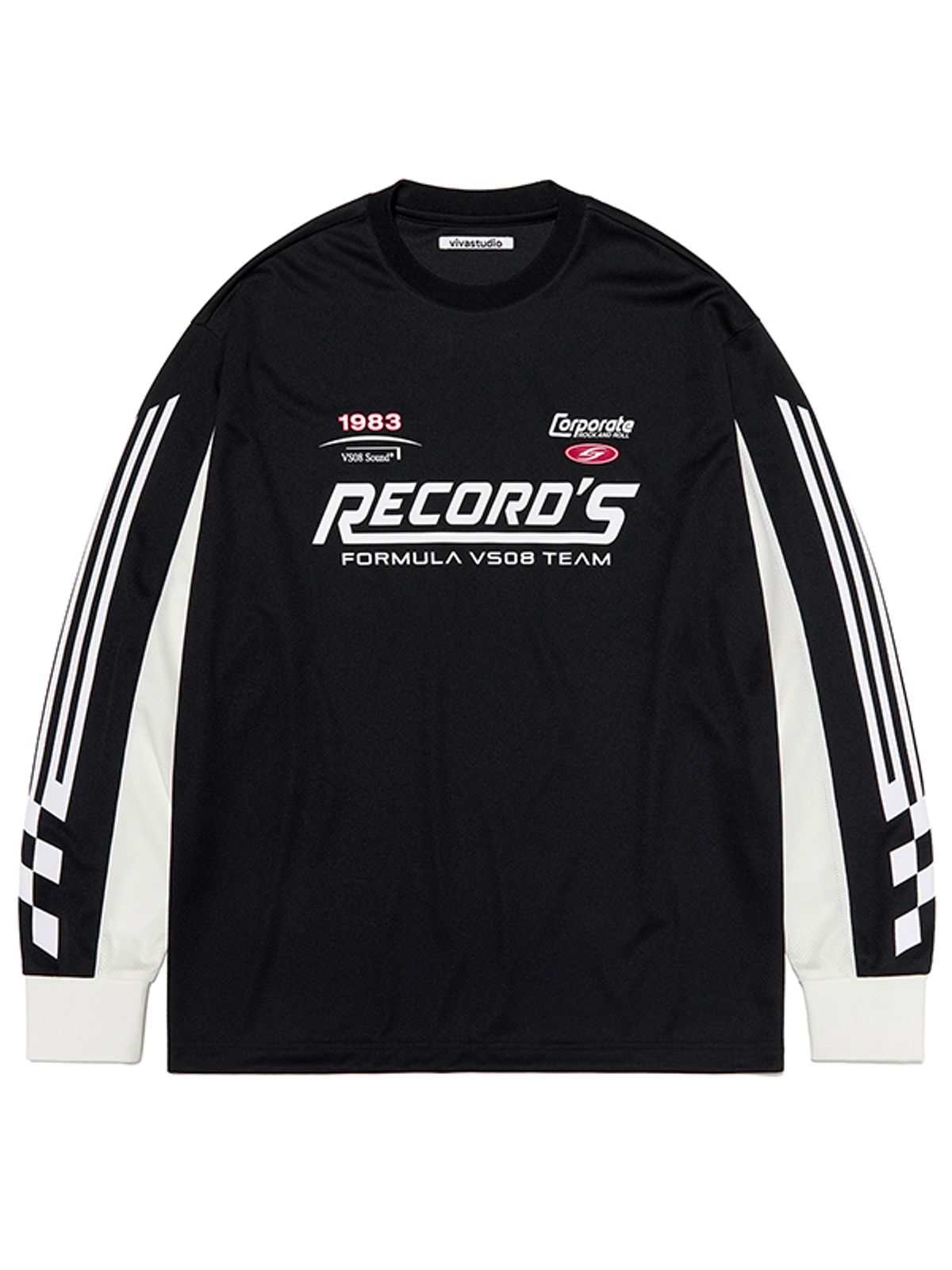 비바스튜디오(VIVASTUDIO) RACING JERSEY L/S TEE [BLACK]