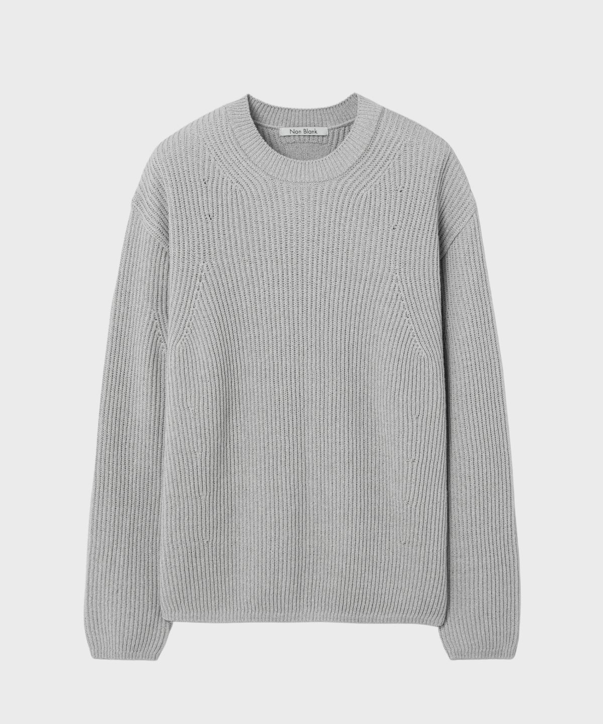 넌블랭크(NONBLANK) 부클 라운드 니트_GREY