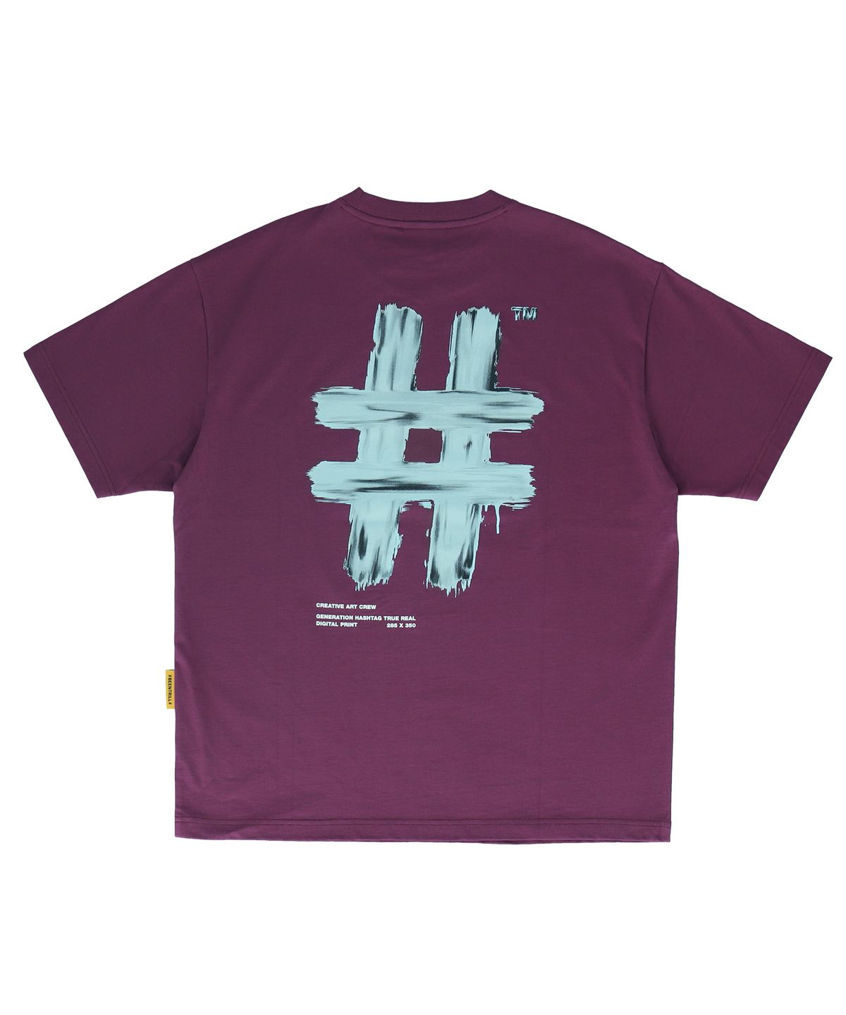 빈트릴(BEENTRILL) 뉴 페인팅 해시태그 오버핏 반팔 티셔츠(퍼플)