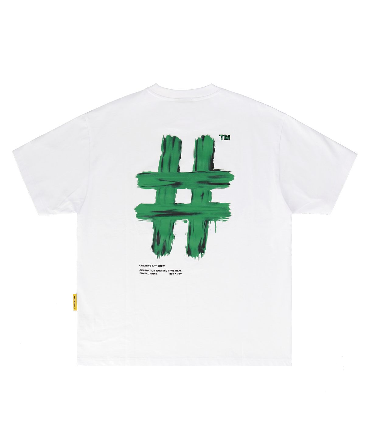 빈트릴(BEENTRILL) 뉴 페인팅 해시태그 오버핏 반팔 티셔츠(오프 화이트)