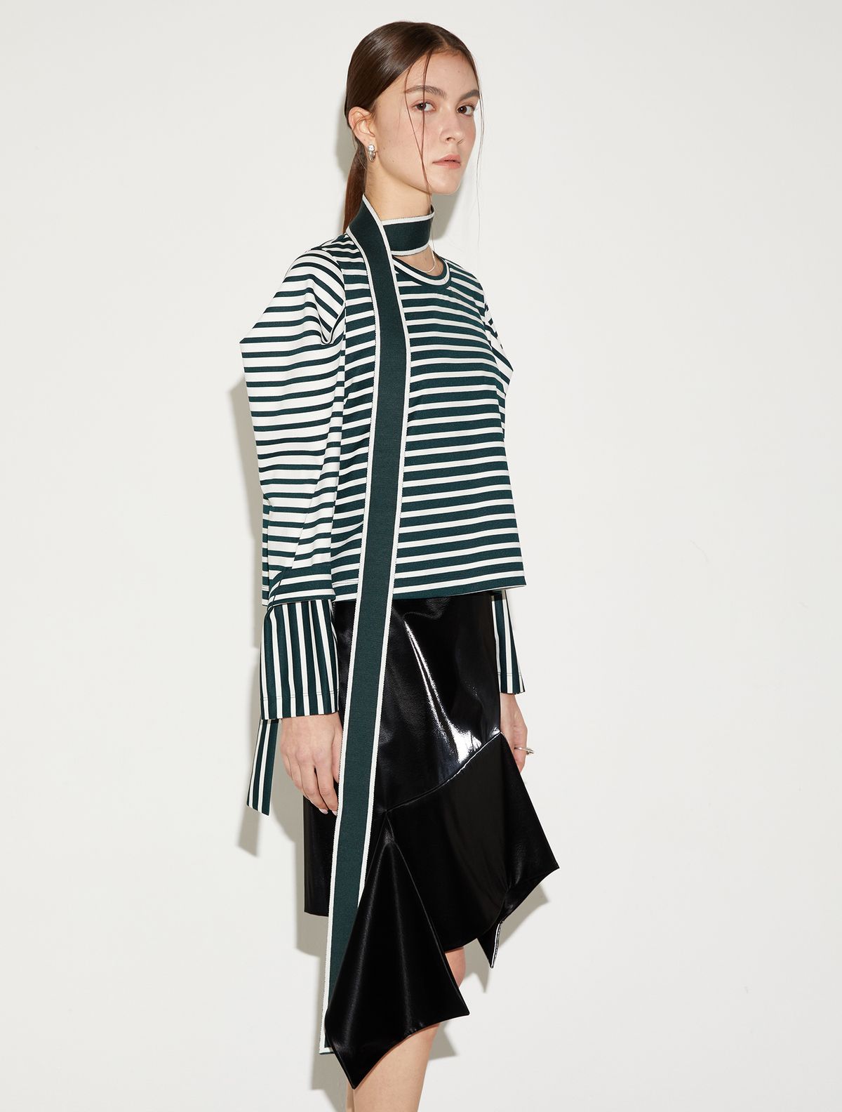 르이엘(LE YIEL) Color Block Knit Muffler_Green 컬러 블럭 니트 머플러_그린