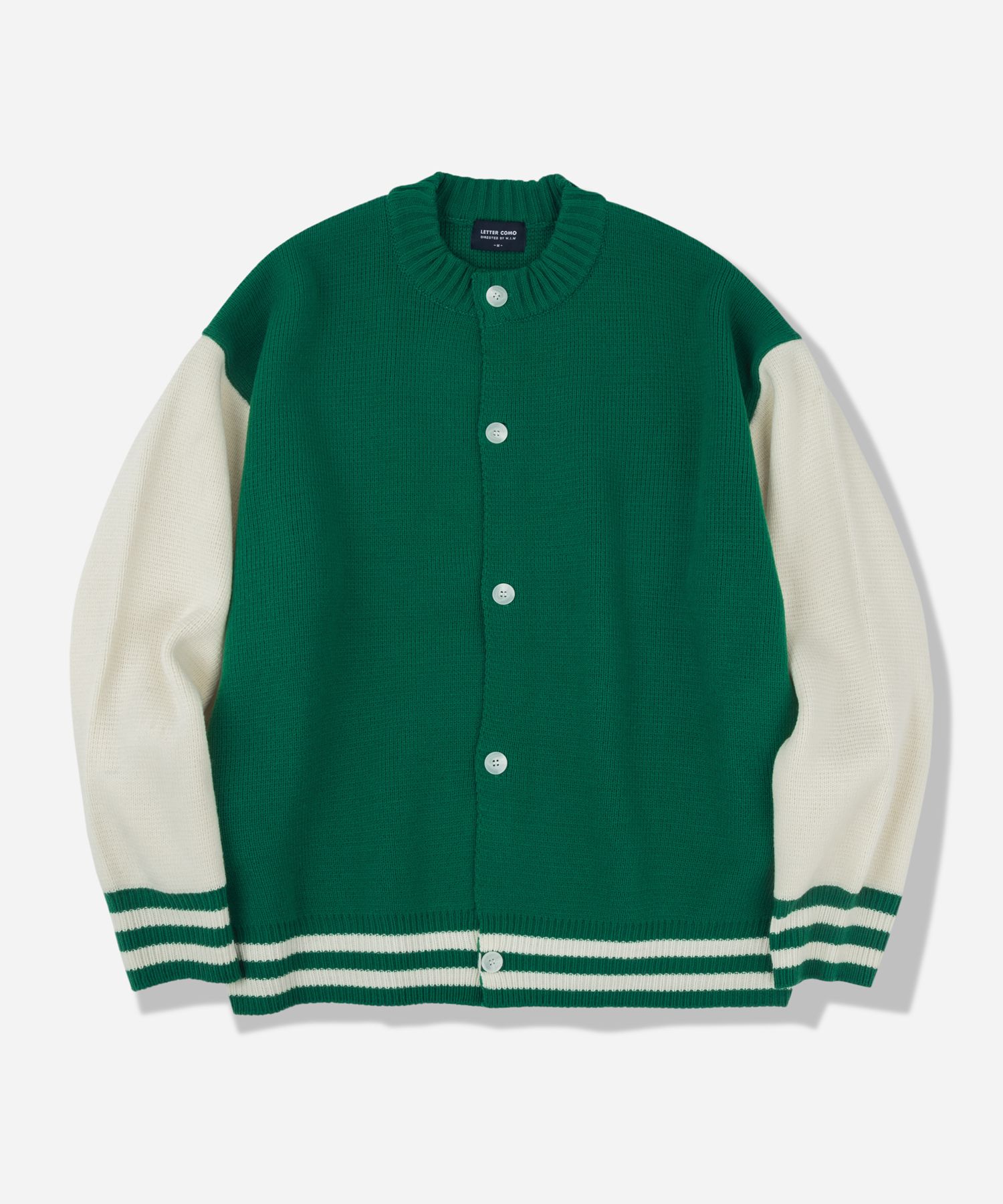 MUSINSA | LETTERCOMO Big Award Stadium Knit Varsity Jacket Green