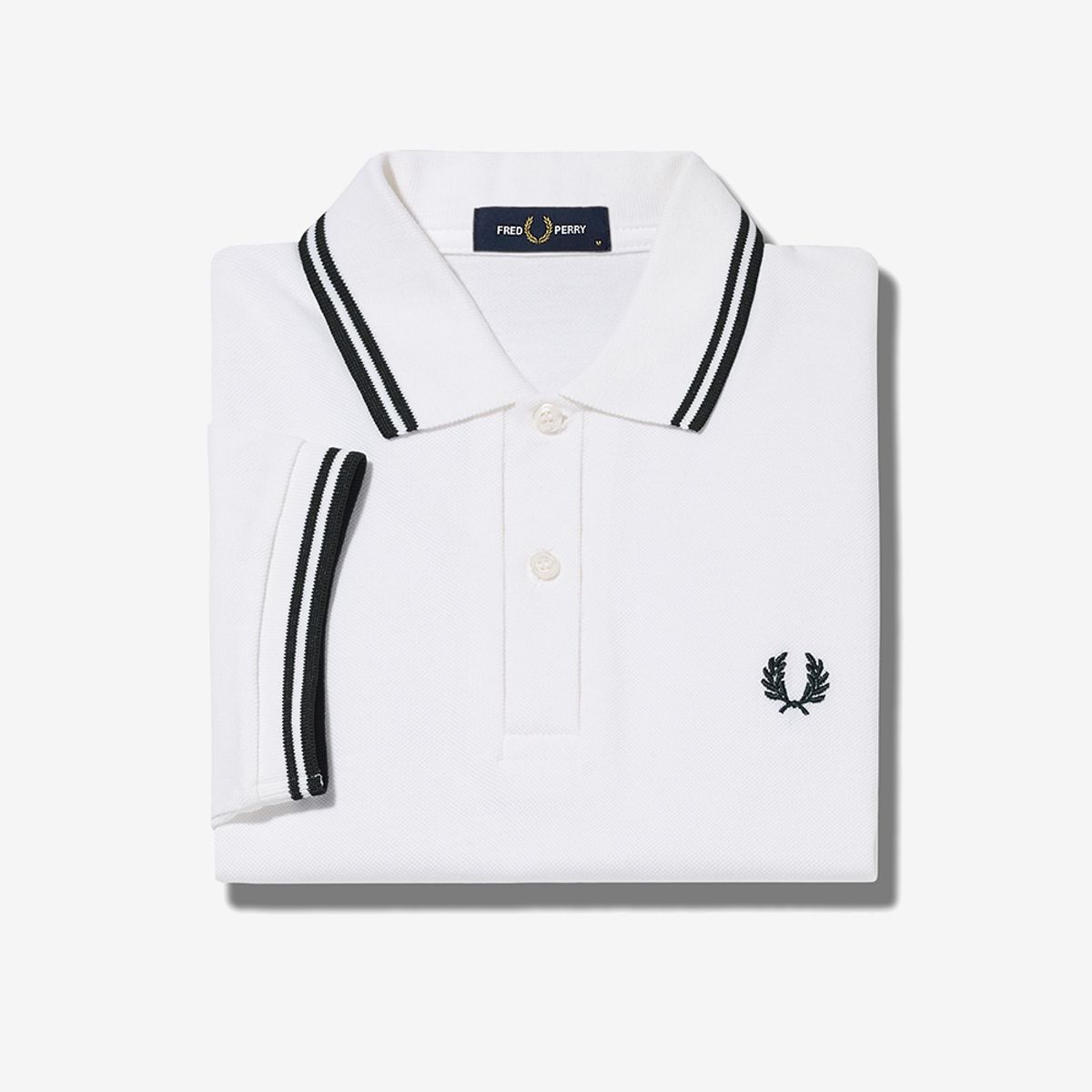 프레드페리(FRED PERRY) [M3600] 트윈 팁 프레드페리 셔츠 - 화이트/블랙 M3600-200
