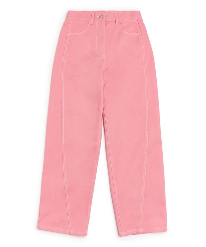 WOMENS NEW CURVED DENIM PANT - PINK