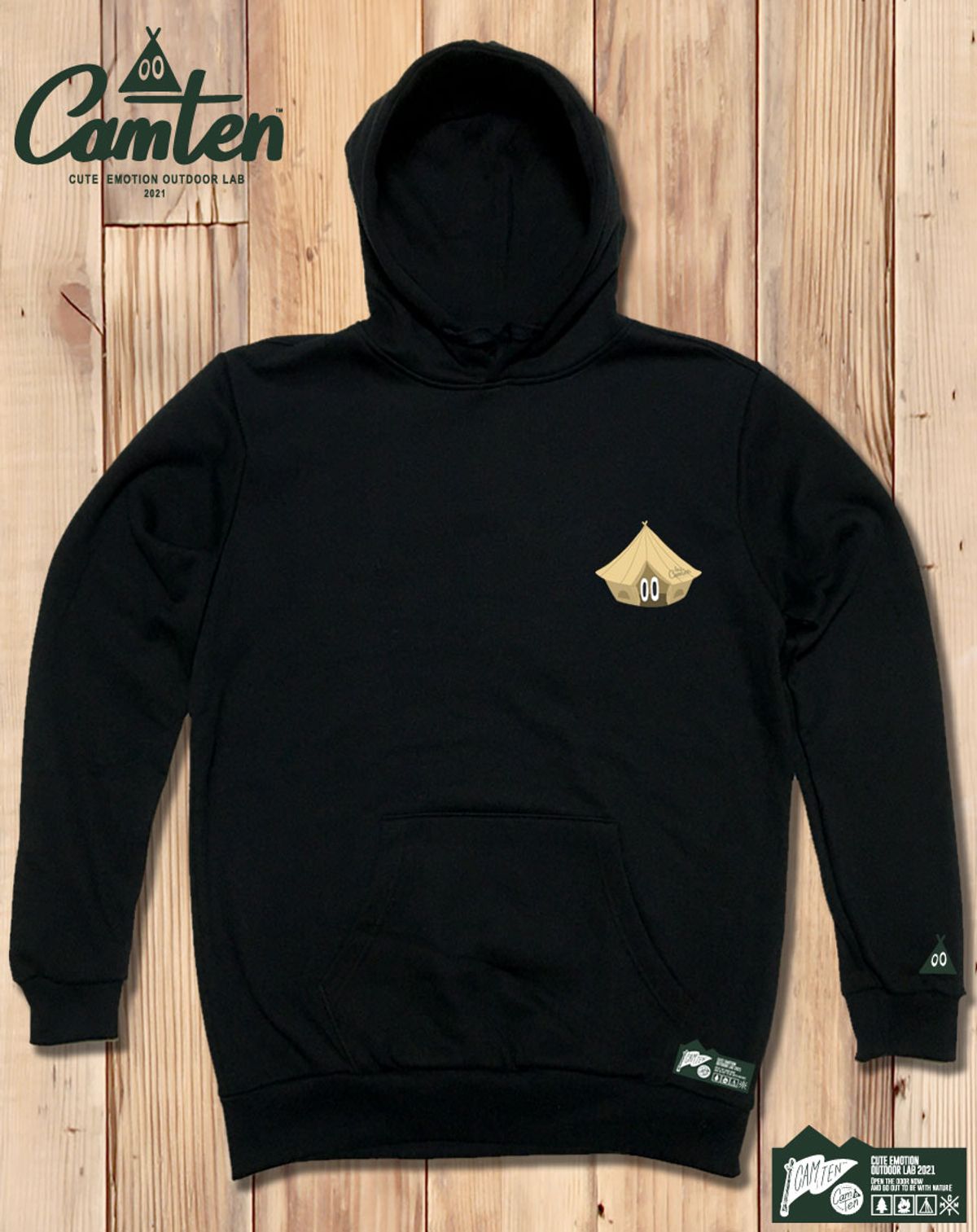 돌돌(DOLDOL) Camten-hoody-52 감성 캠핑 브랜드 캠텐 캐릭터 그래픽 후드티