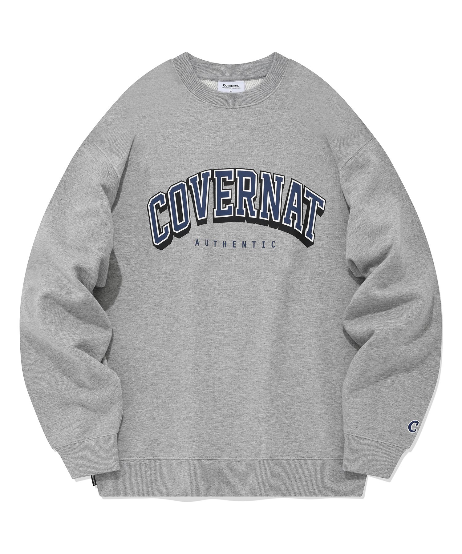 スウェット・トレーナー COVERNAT Emblem Logo Man to Man Melange Gray MUSINSA | COVERNAT Arch Logo Sweatshirt Melange Gray