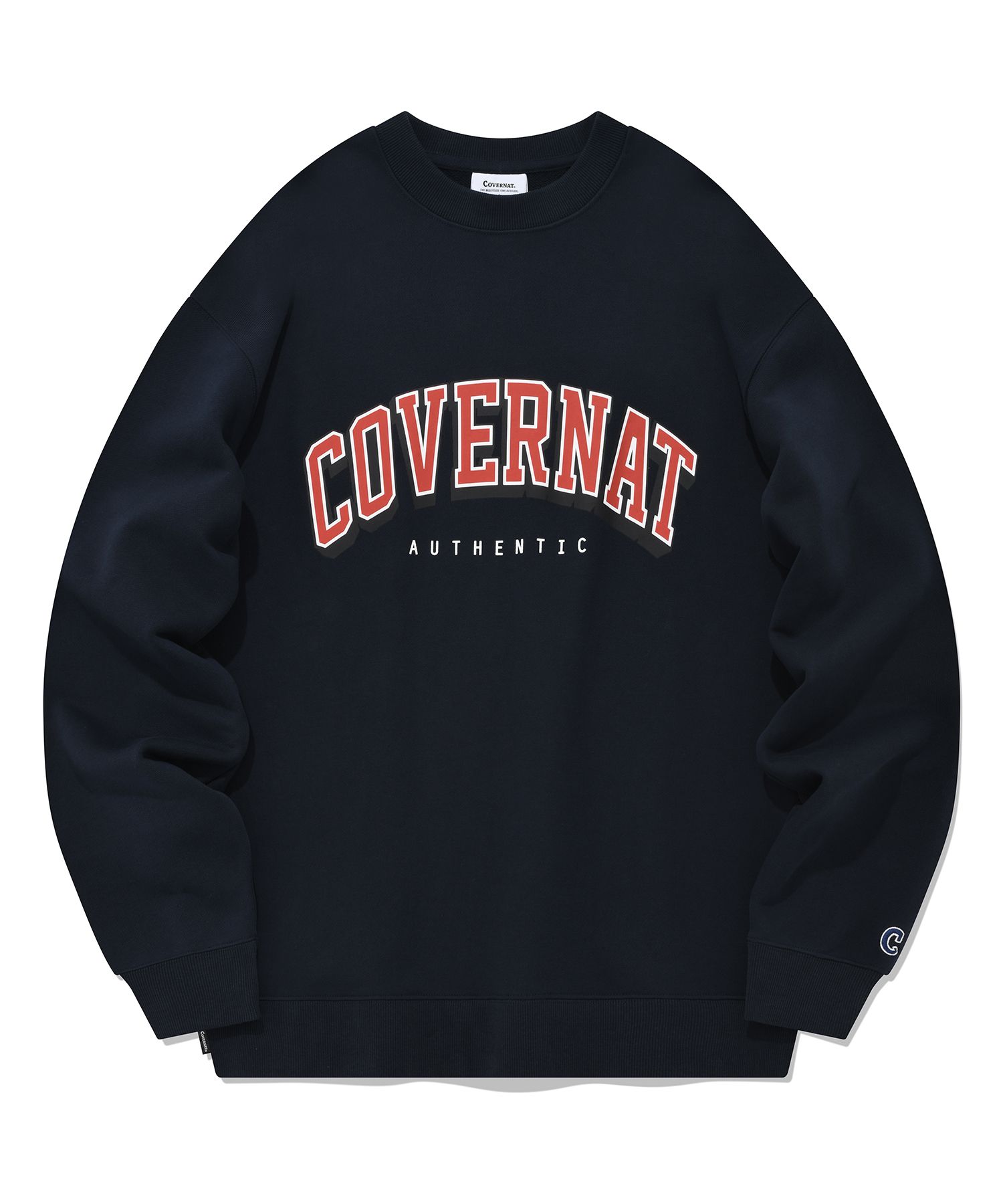 スウェット・トレーナー COVERNAT Small Authentic Logo Man to Man Navy Covernat Unisex Small Authentic Logo Sweatshirt Blue