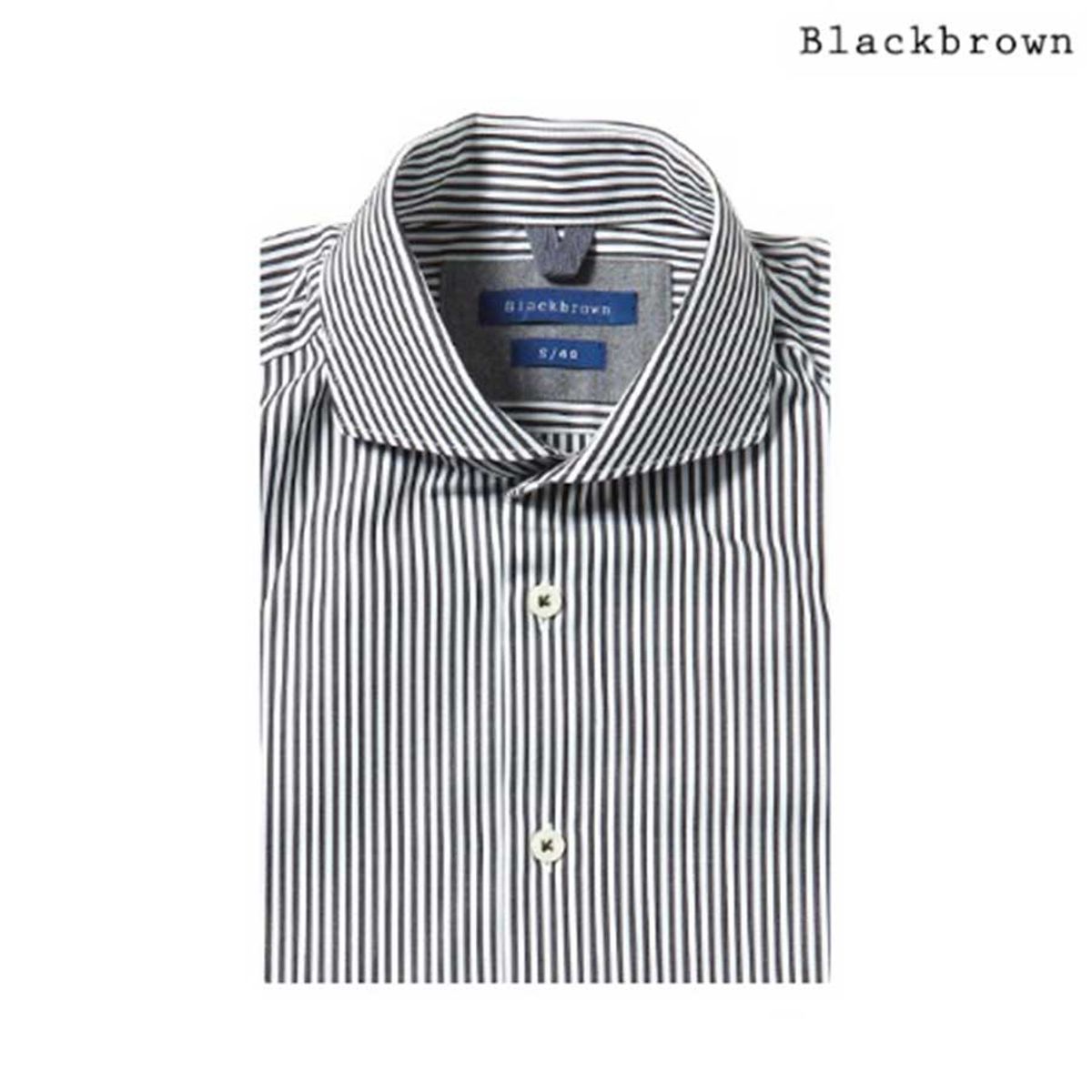 블랙브라운(BLACKBROWN) 클래식 스트라이프 셔츠 [BLACK]