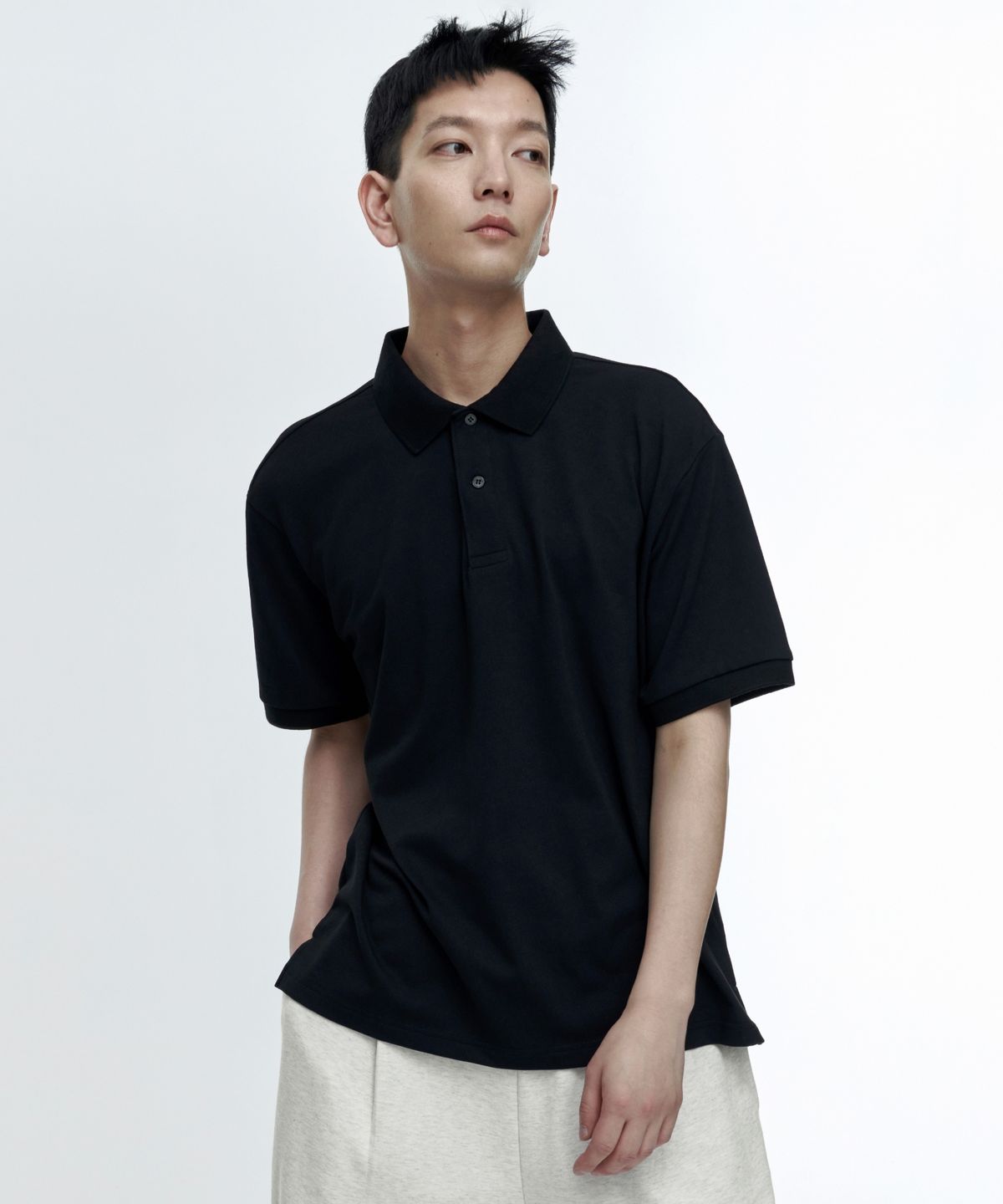 무신사 스탠다드(MUSINSA STANDARD) [쿨탠다드] 릴렉스 핏 피케 폴로 셔츠 [블랙]