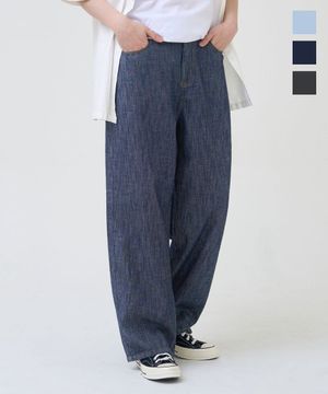 린넨 필 와이드 데님 팬츠 (3 COLOR)