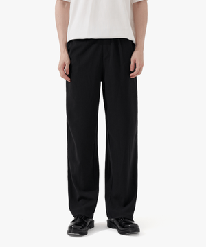 밴딩 와이드 슬랙스 (BLACK)