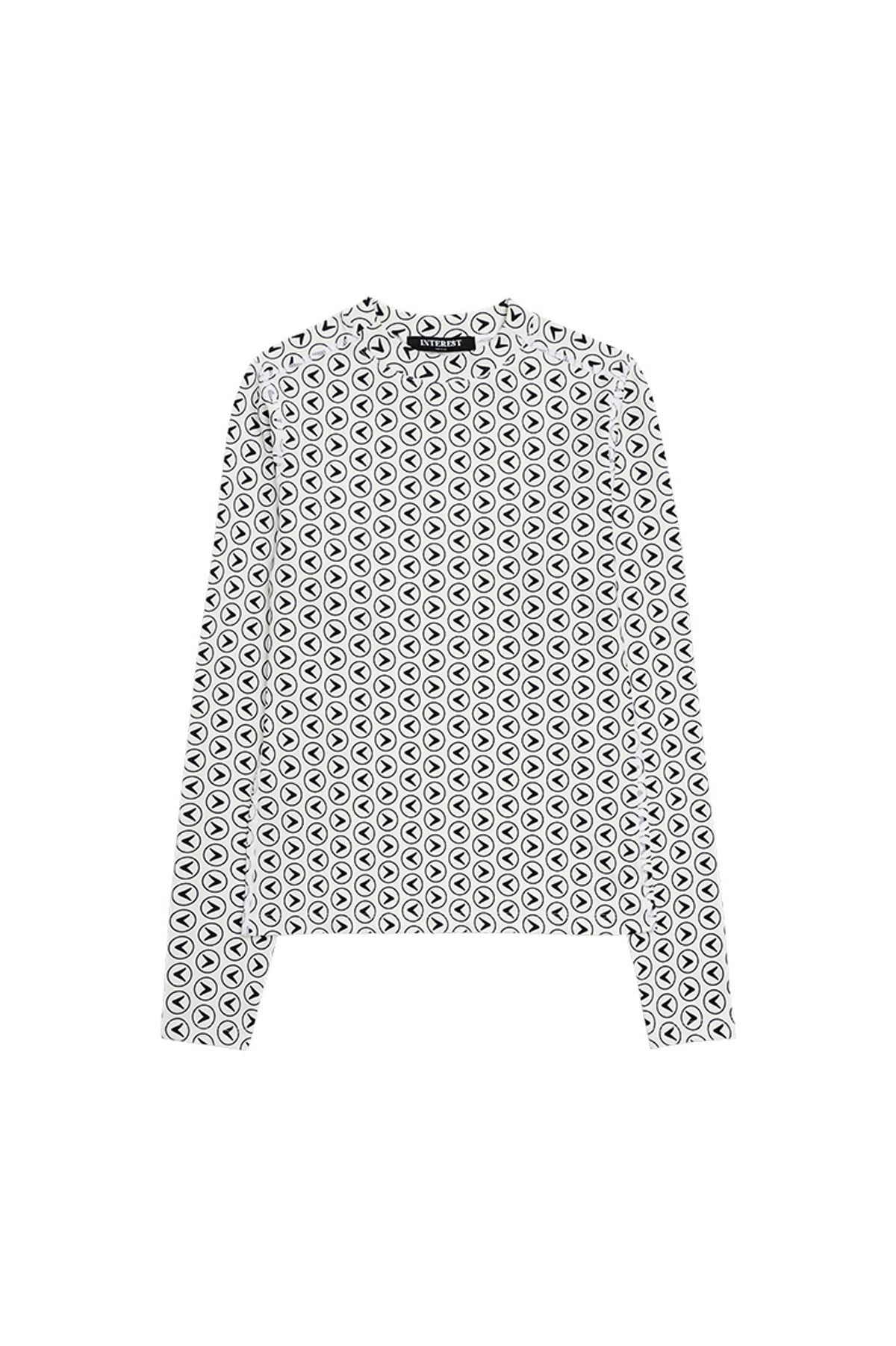 인터레스트(INTEREST) INTEREST LOGO DIGITAL PRINT TOP_WHITE