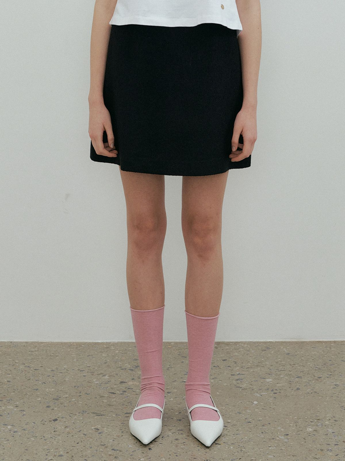더페니(THE PENNY) TWEED MINI SKIRT - Black