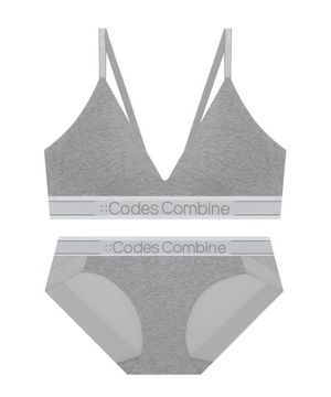 컬러로고플레이 브라렛 팬티 세트_그레이