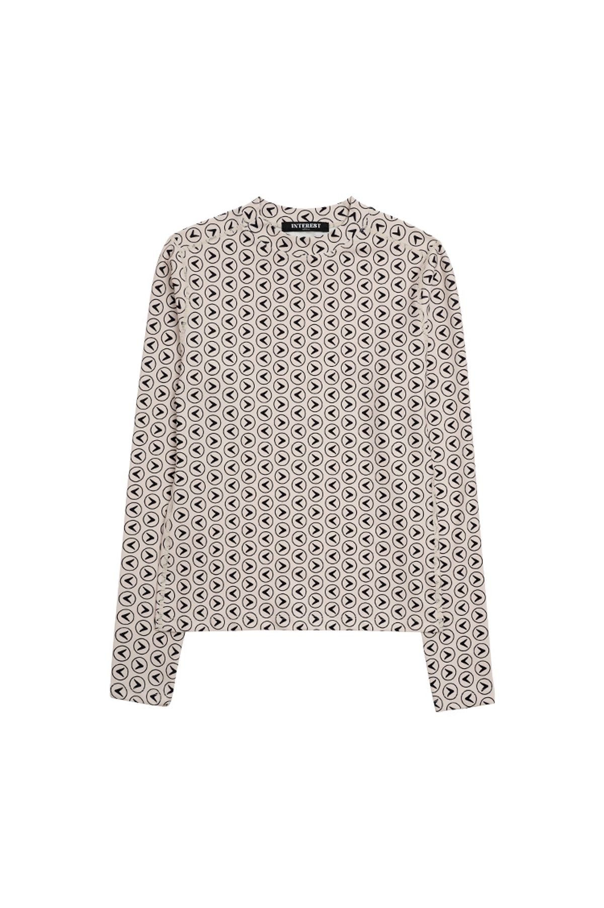 인터레스트(INTEREST) INTEREST LOGO DIGITAL PRINT TOP_BEIGE