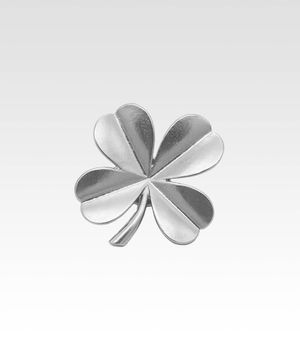 리프 클로버 브로치 실버