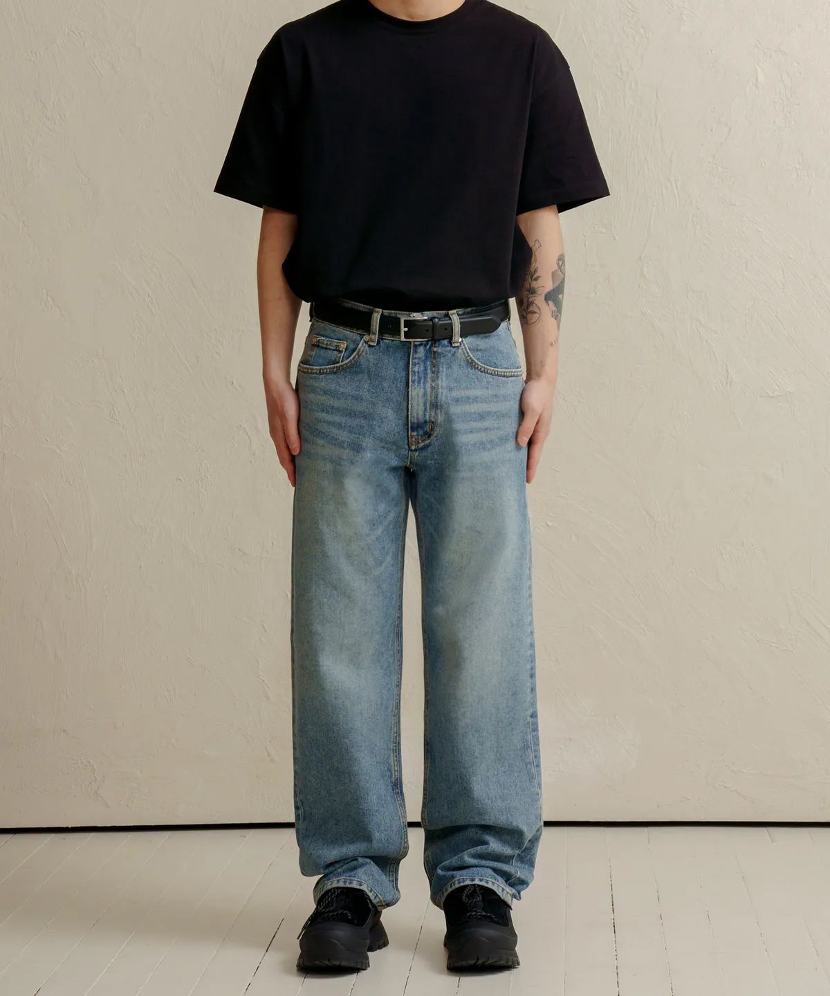 덴메이드(DENMADE) DEN0461 vintage mid blue wide jeans