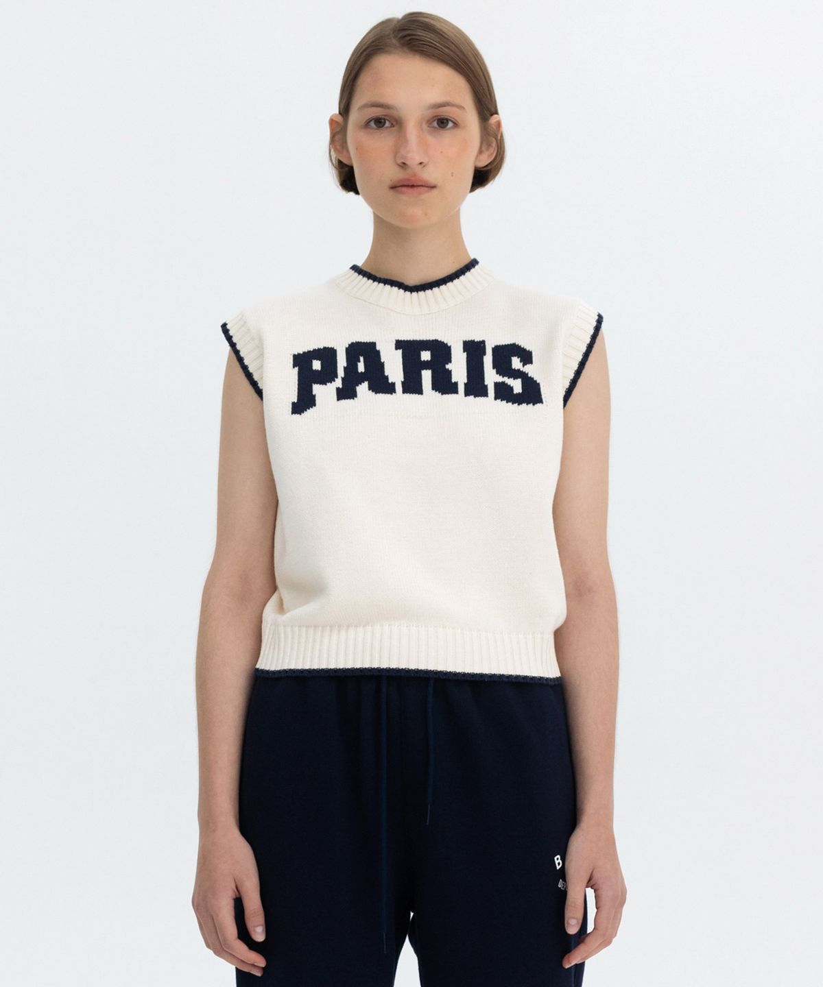 벤시몽(BENSIMON) PARIS LOGO VEST - IVORY