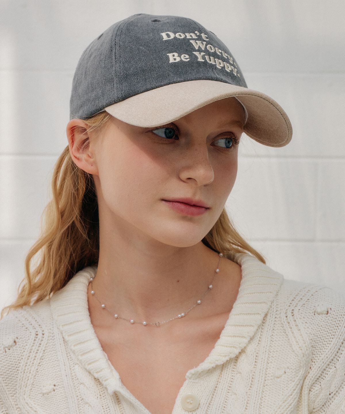 엽페(YUPPE) TWO TONE BALL CAP_GRAY