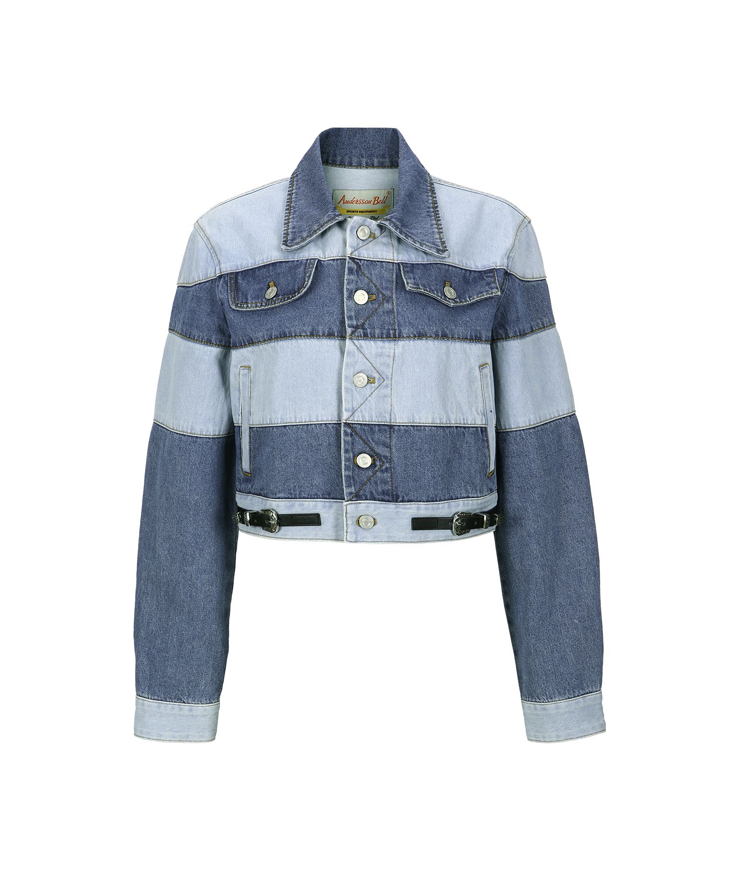 ジャケット ANDERSSON BELL SS23 'Mahina' denim jacket (AWA519W WASBLU) MUSINSA | ANDERSSON BELL FOR WOMEN Mahina blocking patchwork