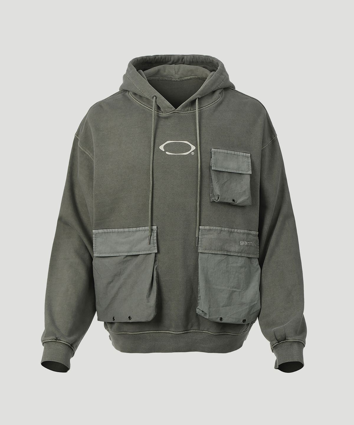 가릭스(GARRIX) Solid pocket pigment hoodie (Khaki)