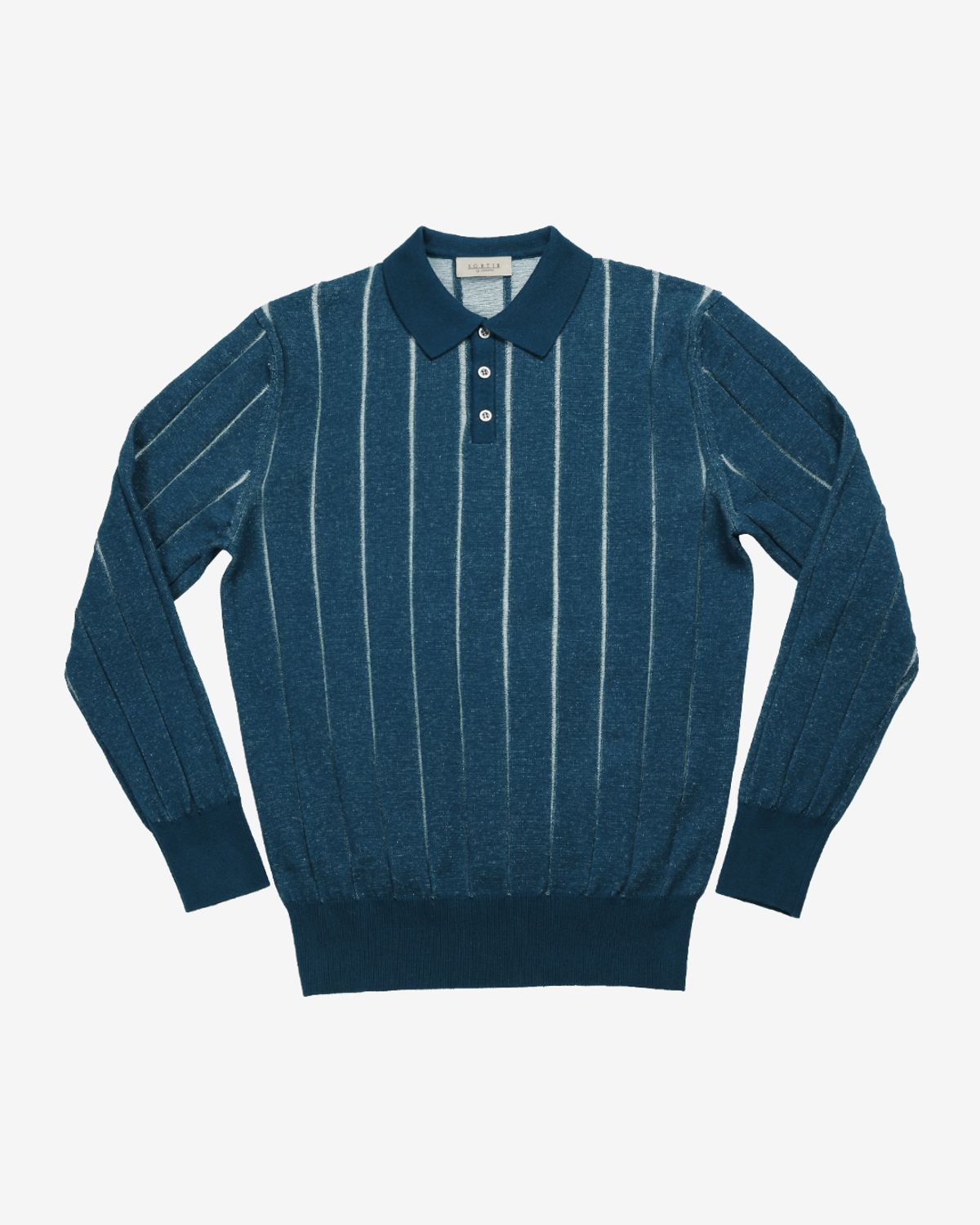 솔티(SORTIE) Reverse Combination Polo Knit (Blue)