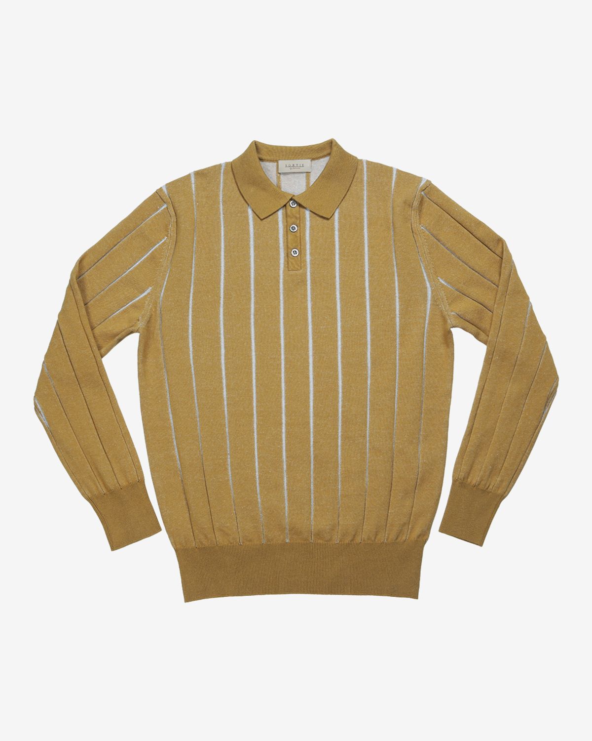솔티(SORTIE) Reverse Combination Polo Knit (Mustard)