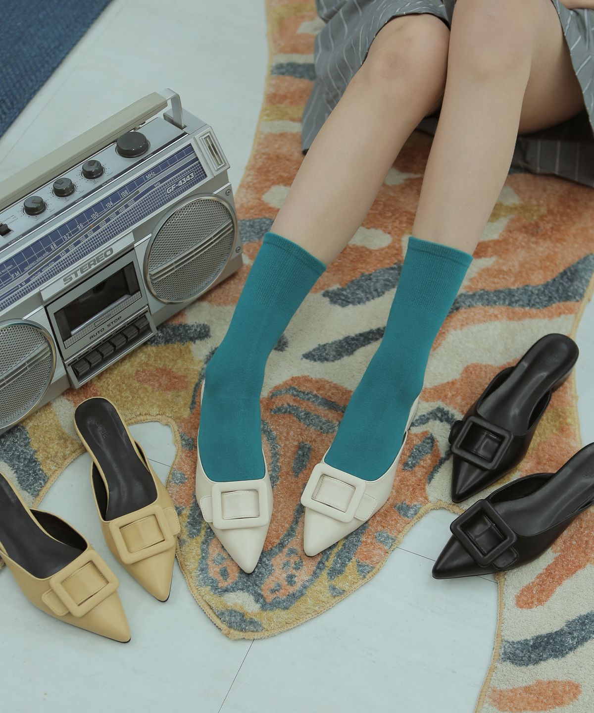 프리플라(FRI FLA) 스틸레토 플랫 뮬_3colors (23a827)