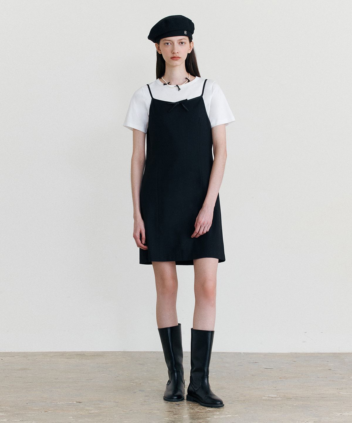 로라로라(ROLAROLA) RIBBON BUSTIER MINI DRESS BLACK