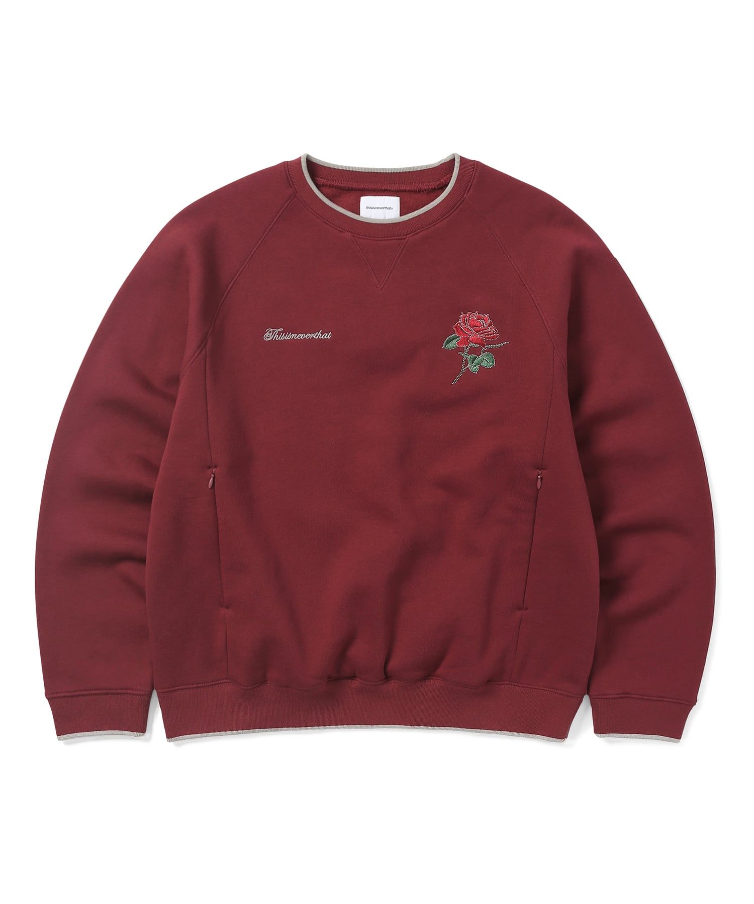 MUSINSA thisisneverthat Seam Pocket Crewneck Burgundy