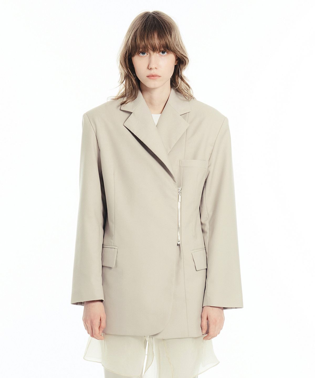 세릭(CERRIC) LINE ZIPPER JACKET / BEIGE