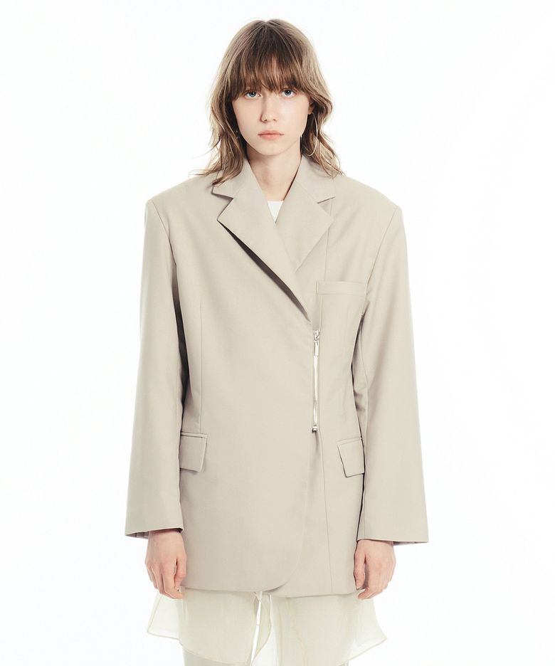 LINE ZIPPER JACKET / BEIGE