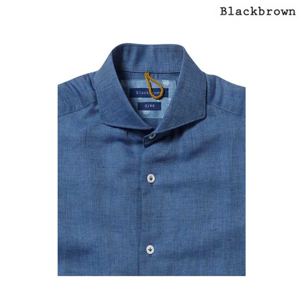블랙브라운(BLACKBROWN) (LEGGIUNO) 린넨 코튼 셔츠 [BLUE]