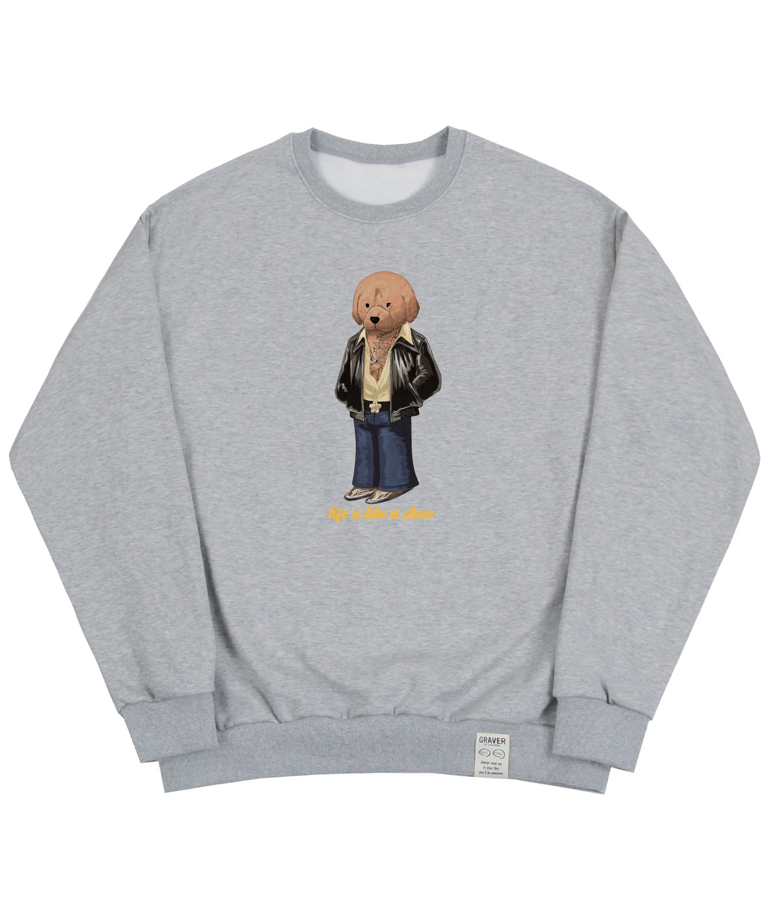 [GRAVER]★TATTOO DOG PERITO SWEATSHIRT MUSINSA | GRAVER [UNISEX] Tattoo Dog Perito Sweatshirt_Gray