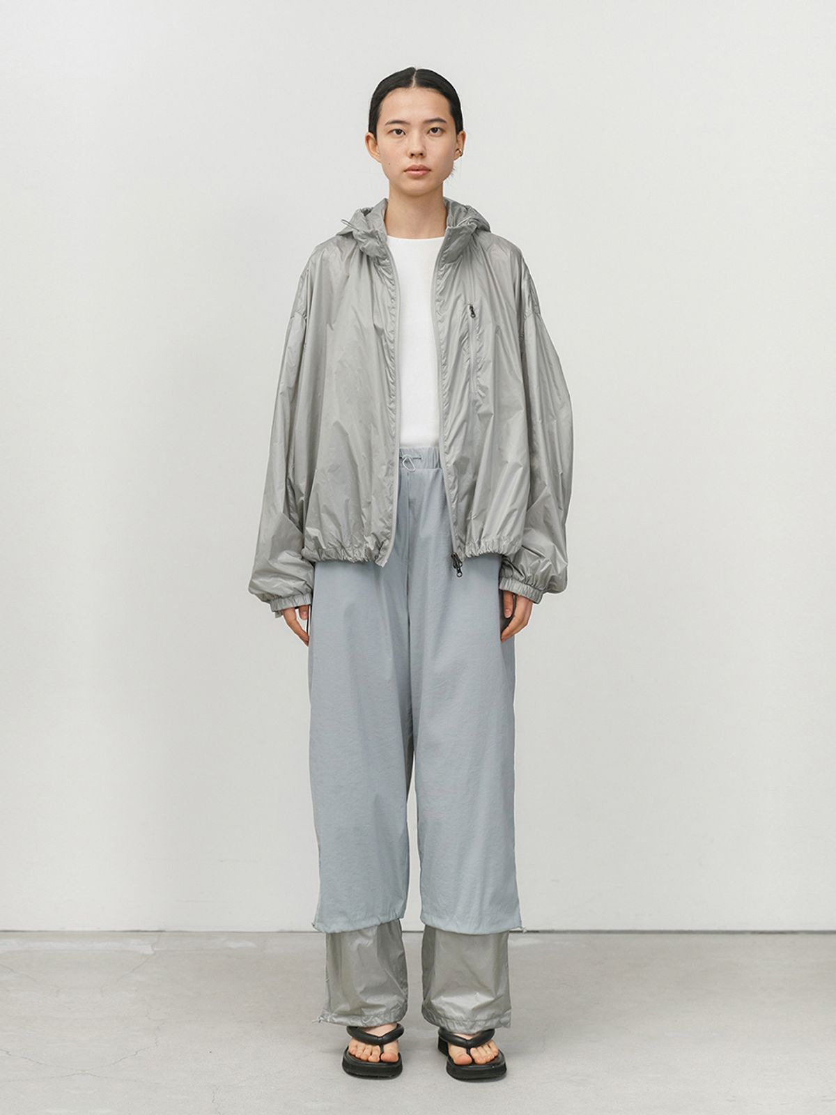 아모멘토(AMOMENTO) DRAWSTRING LAYERED PANTS_GREY MINT