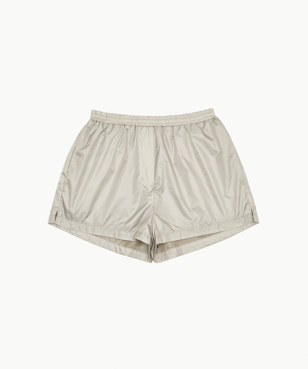 아모멘토(AMOMENTO) GLOSSY BANDING SHORTS_GREY BEIGE