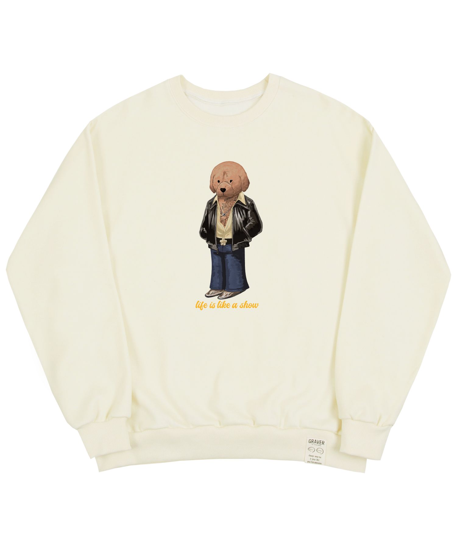 [GRAVER]★TATTOO DOG PERITO SWEATSHIRT MUSINSA | GRAVER [UNISEX] Tattoo Dog Perito Sweatshirt_Cream