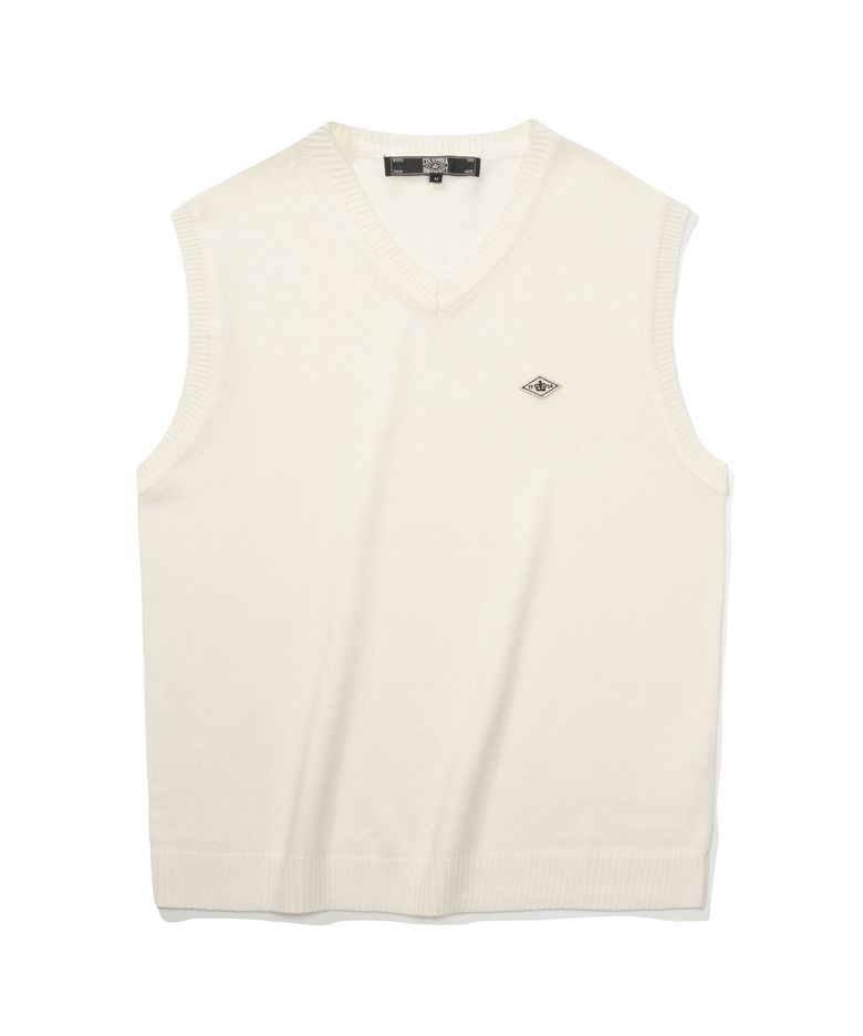 1754 CROWN V NECK VEST SWEATER 크림