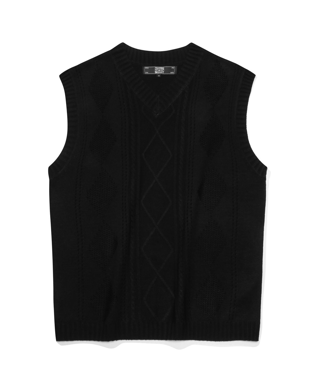 컬럼비아 유니버시티(COLUMBIA UNIVERSITY) TWISTED V NECK VEST SWEATER 블랙